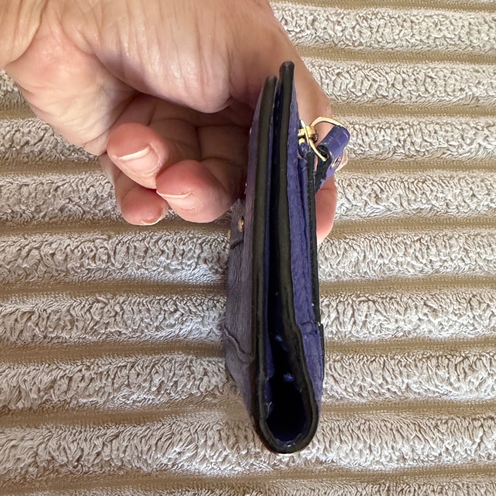 kate spade purple pebbled leather continental wallet with gold hardware - Picture 11 of 13
